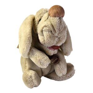 Wrinkles Dog Plush Ganz Bros 1980s Plush Puppy Stuffed Animal Dog Tag 23741 VTG